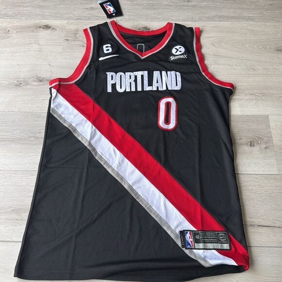 Nike Damian Lillard Portland Trail Blazers SwingmanJersey Icon Edition Black NWT - Picture 2 of 5